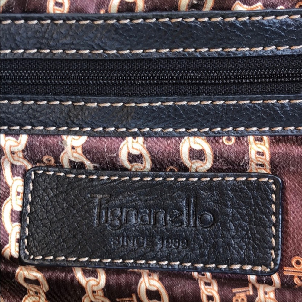 TIGNANELLO Black Pebble Leather Shoulder Bag - Picture 3 of 16